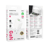 Мережевий зарядний пристрій Borofone BN29 Fuente GaN PD30W+QC3.0