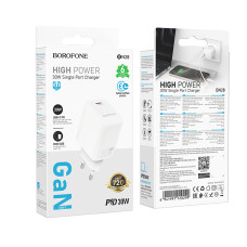 Мережевий зарядний пристрій Borofone BN28 Fuente GaN PD30W