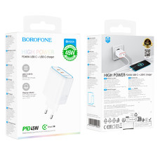 Мережевий зарядний пристрій Borofone BA90A Destello GaN PD45W