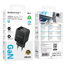 Мережевий зарядний пристрій Borofone BN18 Intenso GaN PD20W