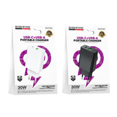 Мережевий зарядний пристрій Borofone BAS76A Source PD30W+QC3.0