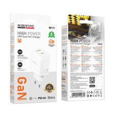 Мережевий зарядний пристрій Borofone BN30 Cargador GaN PD45W+QC3.0