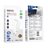 Мережевий зарядний пристрій Borofone BN32 Cargador GaN PD65W+QC3.0
