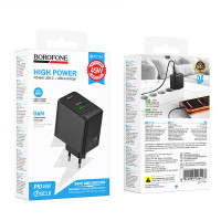 Мережевий зарядний пристрій Borofone BAS16A Erudite GaN PD45W+QC3.0