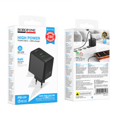 Мережевий зарядний пристрій Borofone BAS16A Erudite GaN PD45W+QC3.0