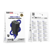 Мережевий зарядний пристрій Borofone BAS85A Star GaN PD30W+QC3.0