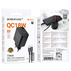 Мережевий зарядний пристрій Borofone BA95A Ilustre QC3.0 Micro