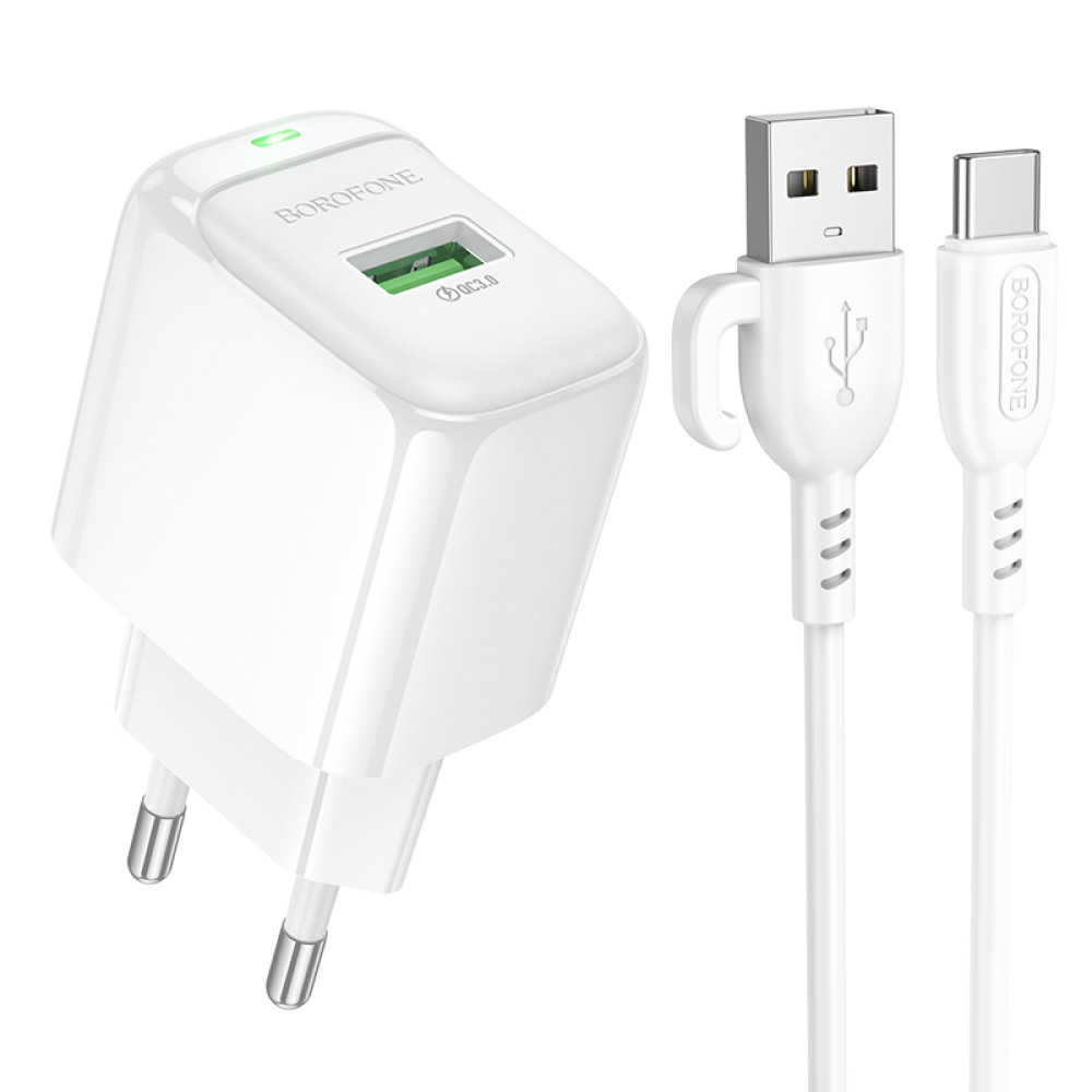 Мережевий зарядний пристрій Borofone BAS42A Potential QC3.0 Type-C