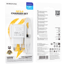 Мережевий зарядний пристрій Borofone BAS42A Potential QC3.0 Type-C