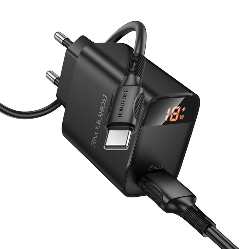 Мережевий зарядний пристрій Borofone BA95A Ilustre QC3.0 Type-C