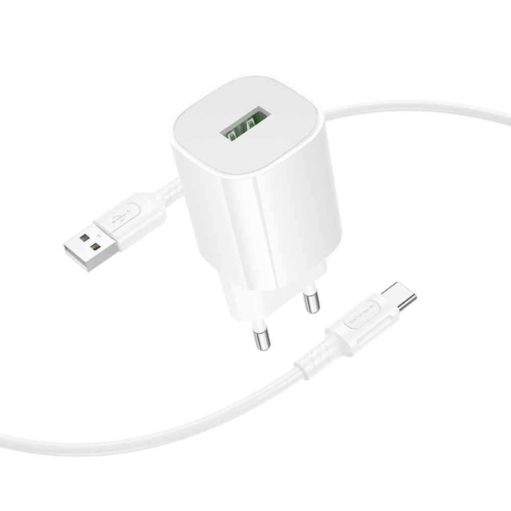 Мережевий зарядний пристрій Borofone BA102A Pudding QC3.0 Type-C