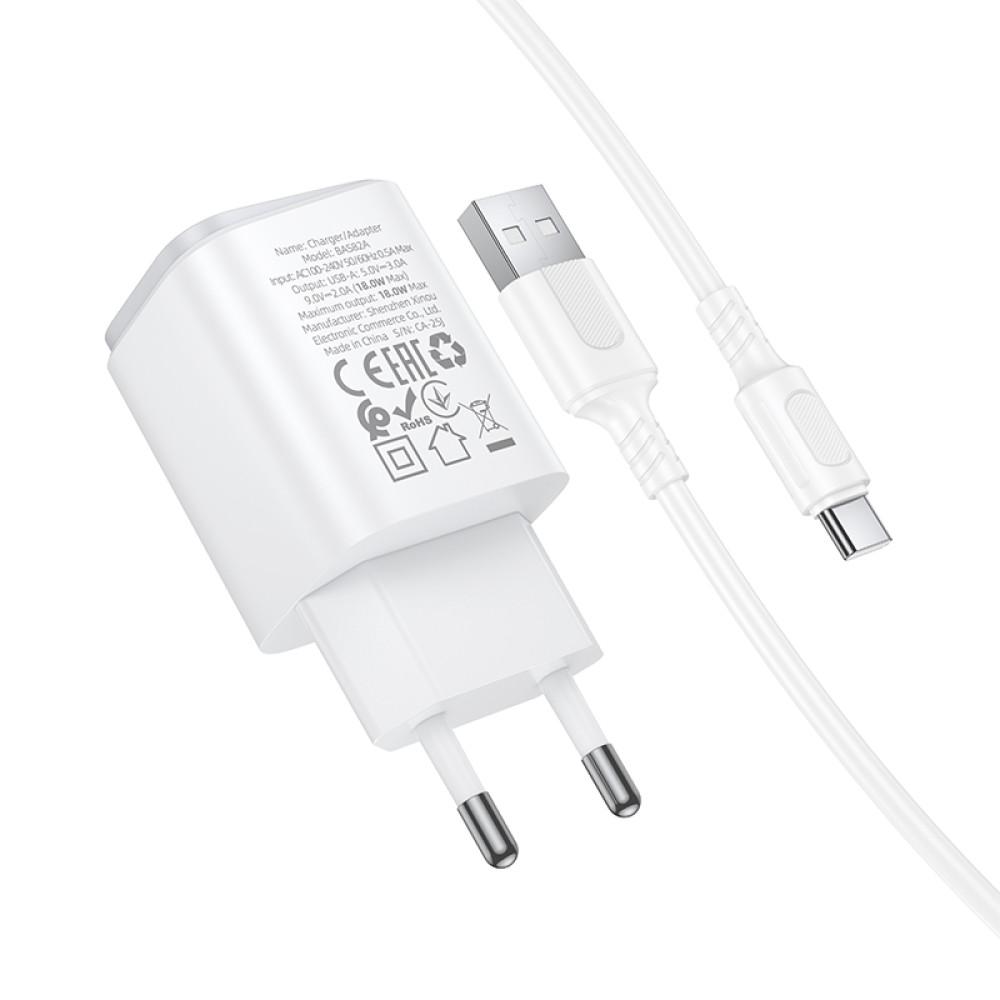Мережевий зарядний пристрій Borofone BAS82A Star QC3.0 Type-C