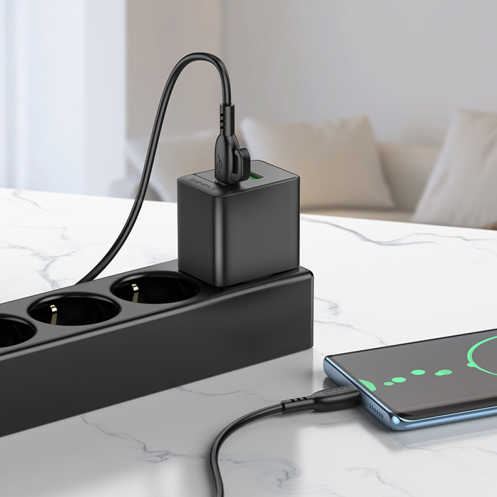 Мережевий зарядний пристрій Borofone BAS14A Erudite PD20W+QC3.0 Type-C to Type-C