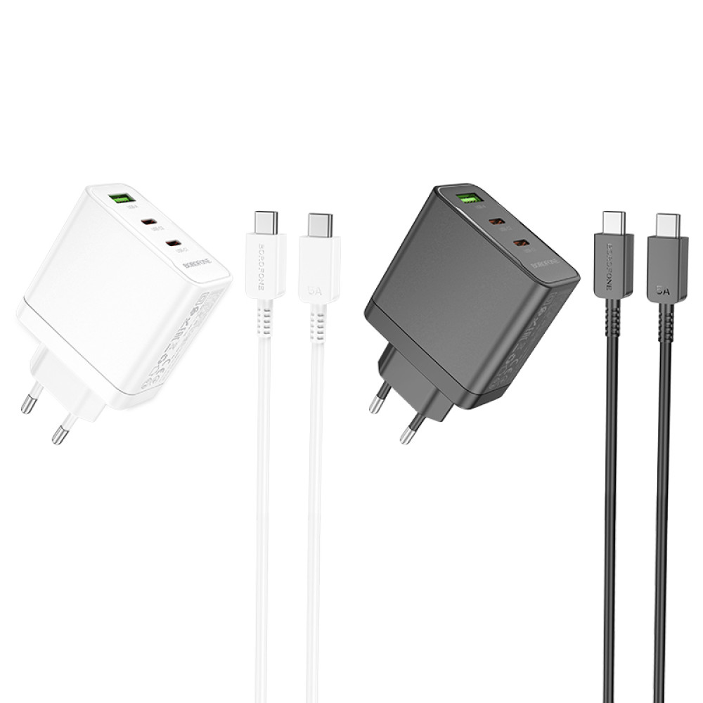 Мережевий зарядний пристрій Borofone BN12 Manager PD65W+QC3.0 Type-C to Type-C