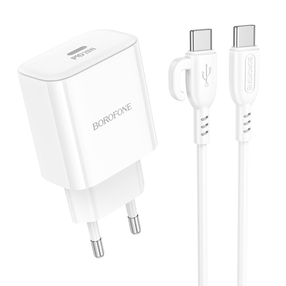 Мережевий зарядний пристрій Borofone BA81A PD20W Type-C to Type-C