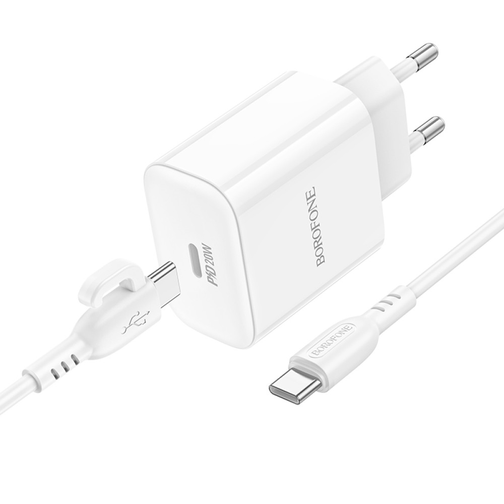 Мережевий зарядний пристрій Borofone BA81A PD20W Type-C to Type-C