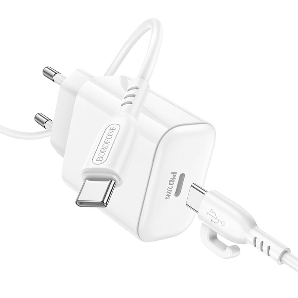 Мережевий зарядний пристрій Borofone BA81A PD20W Type-C to Type-C