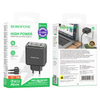 Мережевий зарядний пристрій Borofone BAS34A Treasure PD65W+QC3.0 Type-C to Type-C