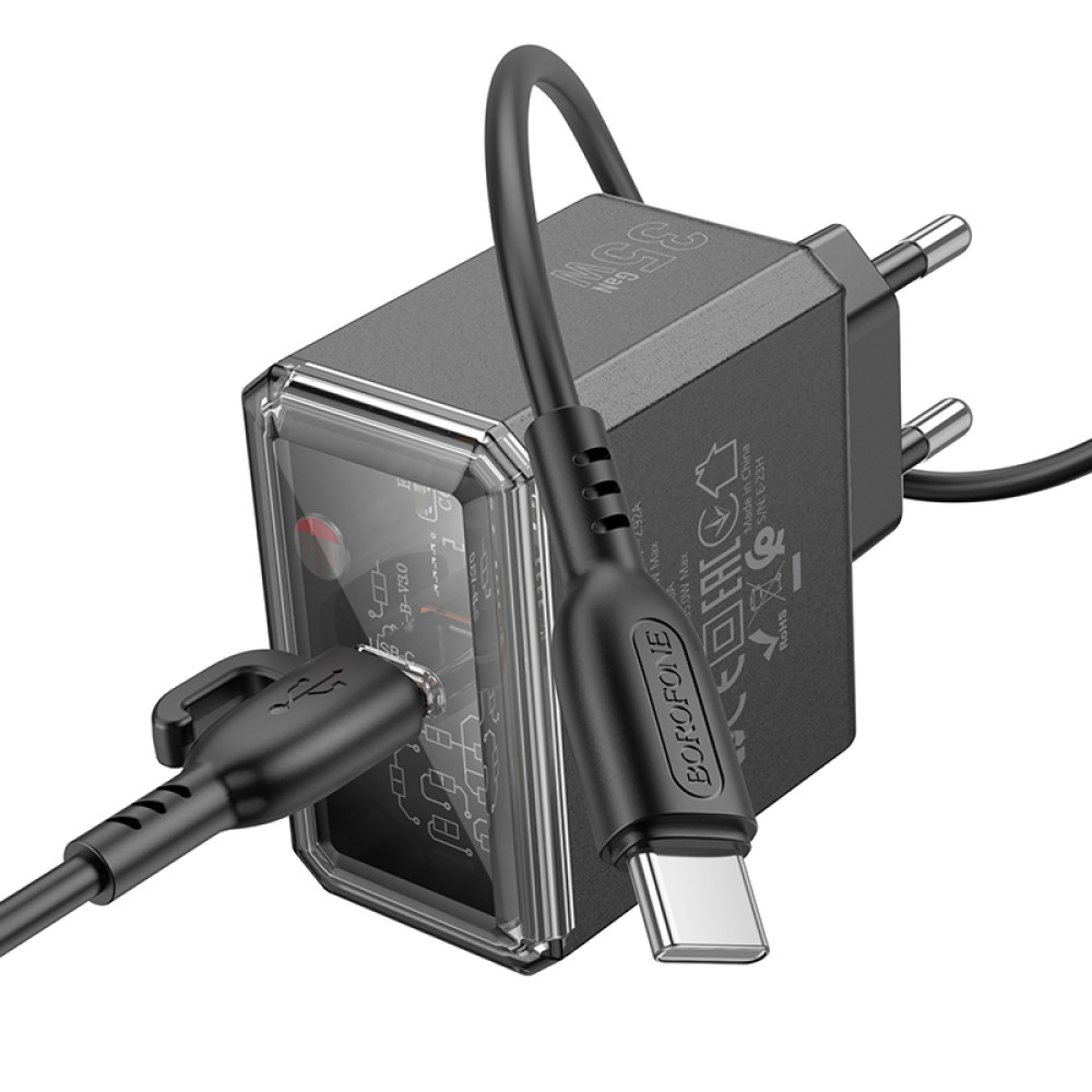 Мережевий зарядний пристрій Borofone BAS31A Treasure PD35W Type-C to Type-C