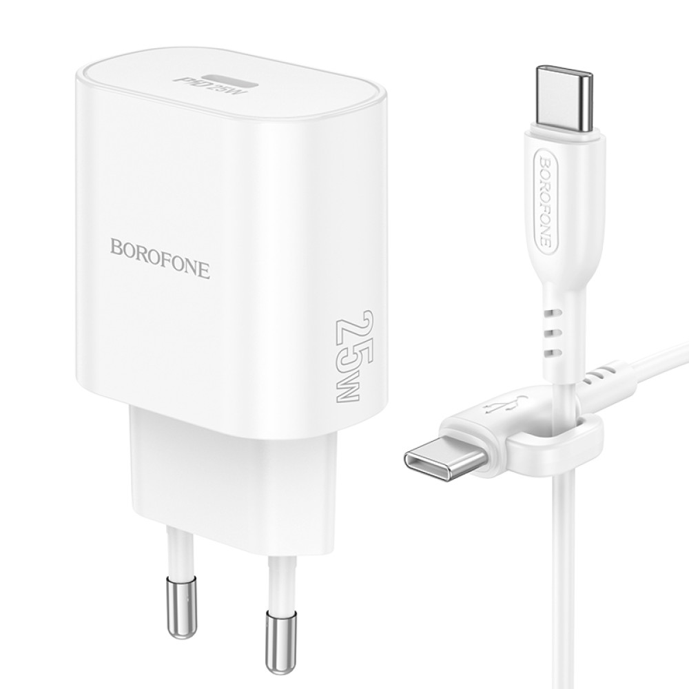 Мережевий зарядний пристрій Borofone BA82A Platinum PD25W Type-C to Type-C