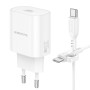 Мережевий зарядний пристрій Borofone BA82A Platinum PD25W Type-C to Type-C
