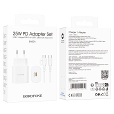 Мережевий зарядний пристрій Borofone BA82A Platinum PD25W Type-C to Type-C