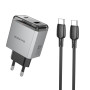 Мережевий зарядний пристрій Borofone BN20 Lena PD35W+QC3.0 Type-C to Type-C