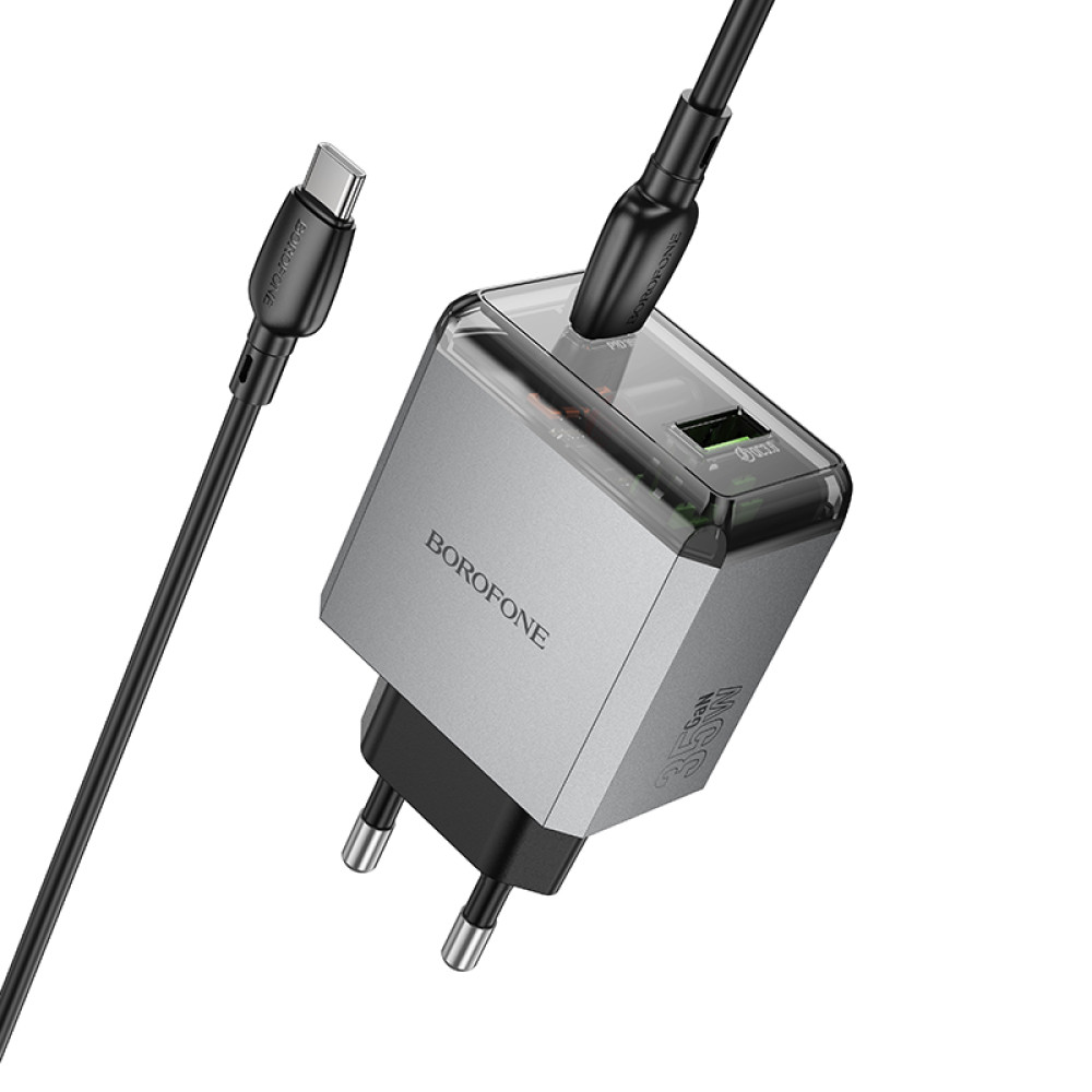 Мережевий зарядний пристрій Borofone BN20 Lena PD35W+QC3.0 Type-C to Type-C