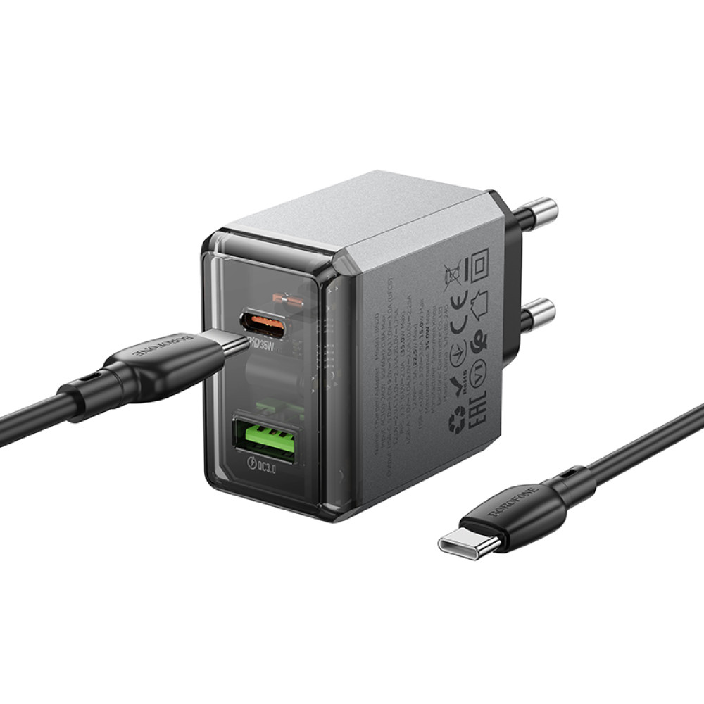 Мережевий зарядний пристрій Borofone BN20 Lena PD35W+QC3.0 Type-C to Type-C