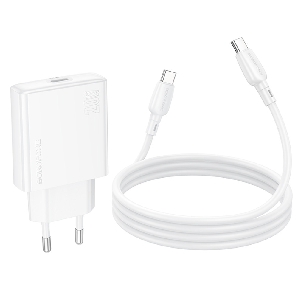 Мережевий зарядний пристрій Borofone BN23 Wish GaN PD20W Type-C to Type-C