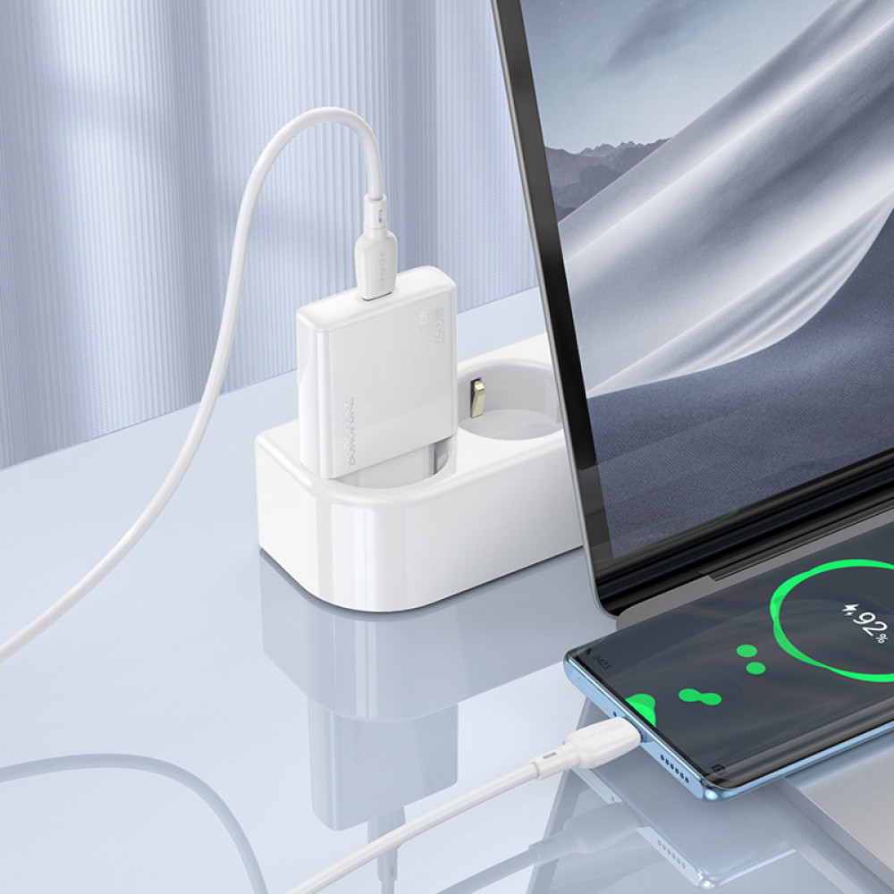 Мережевий зарядний пристрій Borofone BN23 Wish GaN PD20W Type-C to Type-C