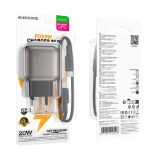 Мережевий зарядний пристрій Borofone BAS53A Absolute PD20W Type-C to Type-C