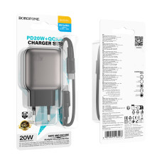 Мережевий зарядний пристрій Borofone BAS54A Absolute PD20W+QC3.0 Type-C to Type-C