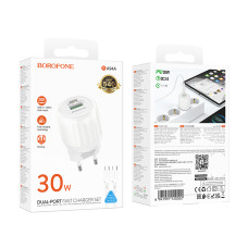 Мережевий зарядний пристрій Borofone BA94A Lustrous PD30W+QC3.0 Type-C to Type-C