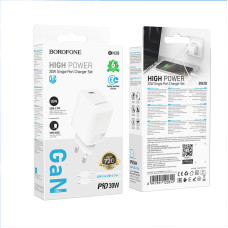 Мережевий зарядний пристрій Borofone BN28 Fuente GaN PD30W Type-C to Type-C