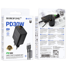 Мережевий зарядний пристрій Borofone BA97A Ilustre single-port PD30W Type-C to Type-C