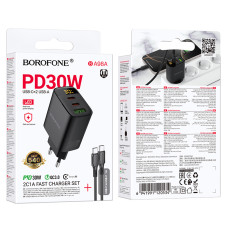 Мережевий зарядний пристрій Borofone BA98A Ilustre PD30W+QC3.0 Type-C to Type-C