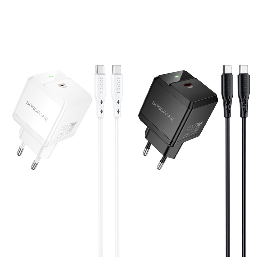 Мережевий зарядний пристрій Borofone BN18 Intenso GaN PD20W Type-C to Type-C
