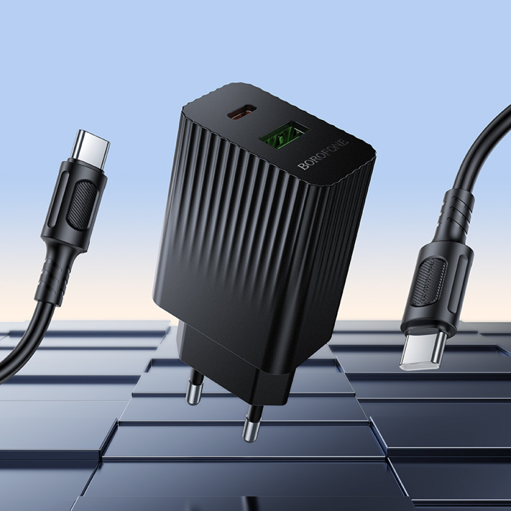 Мережевий зарядний пристрій Borofone BAS76A Source PD30W+QC3.0 Type-C to Type-C