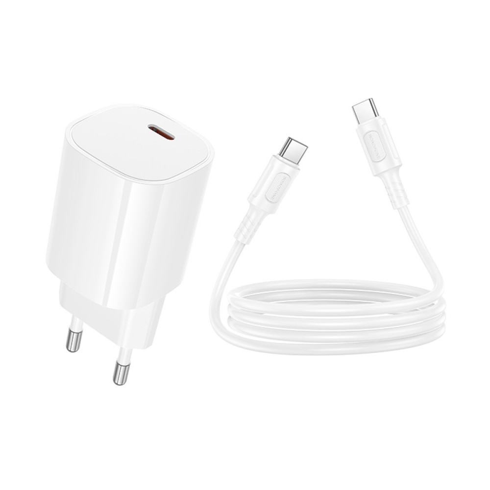 Мережевий зарядний пристрій Borofone BA103A Pudding PD20W Type-C to Type-C