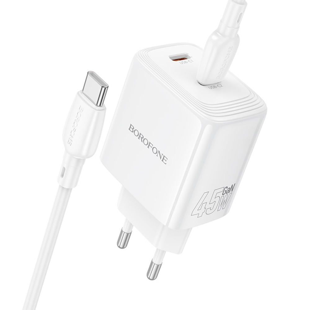 Мережевий зарядний пристрій Borofone BN31 Cargador GaN PD45W+QC3.0 Type-C to Type-C