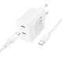 Мережевий зарядний пристрій Borofone BN31 Cargador GaN PD45W+QC3.0 Type-C to Type-C