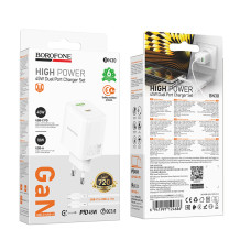 Мережевий зарядний пристрій Borofone BN30 Cargador GaN PD45W+QC3.0 Type-C to Type-C