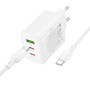 Мережевий зарядний пристрій Borofone BN32 Cargador GaN PD65W+CQ3.0 Type-C to Type-C