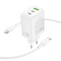 Мережевий зарядний пристрій Borofone BN32 Cargador GaN PD65W+CQ3.0 Type-C to Type-C