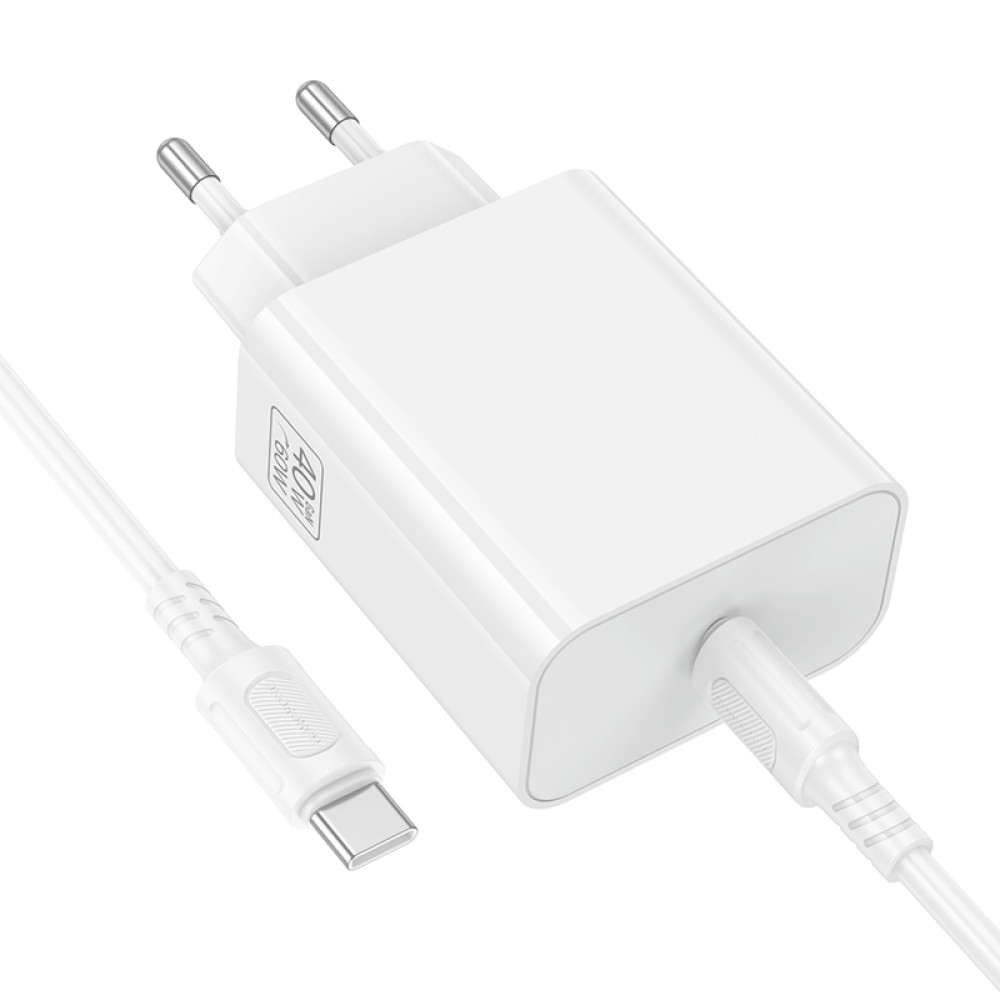 Мережевий зарядний пристрій Borofone BA109A Star GaN PD40W Type-C to Type-C