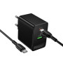 Мережевий зарядний пристрій Borofone BAS17A Erudite GaN PD65W+QC3.0 Type-C to Type-C