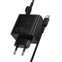 Мережевий зарядний пристрій Borofone BAS17A Erudite GaN PD65W+QC3.0 Type-C to Type-C