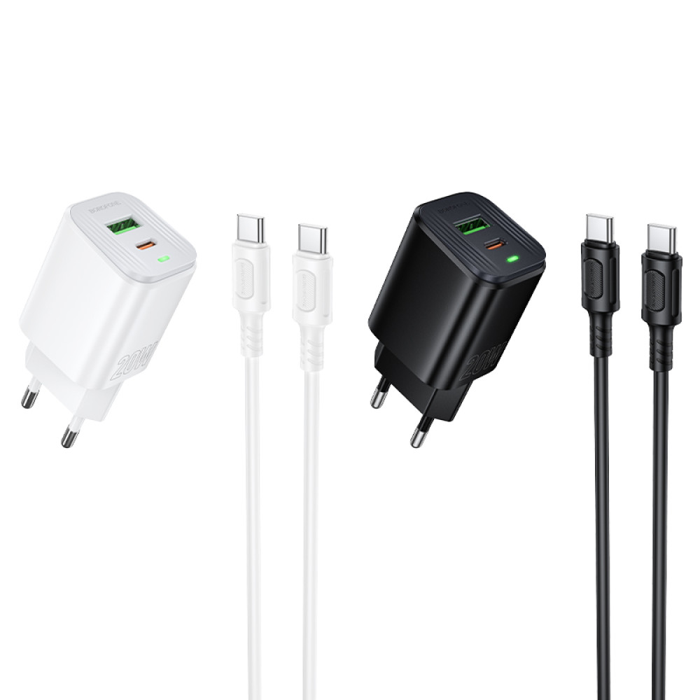 Мережевий зарядний пристрій Borofone BAS83A Star PD20W+QC3.0 Type-C to Type-C