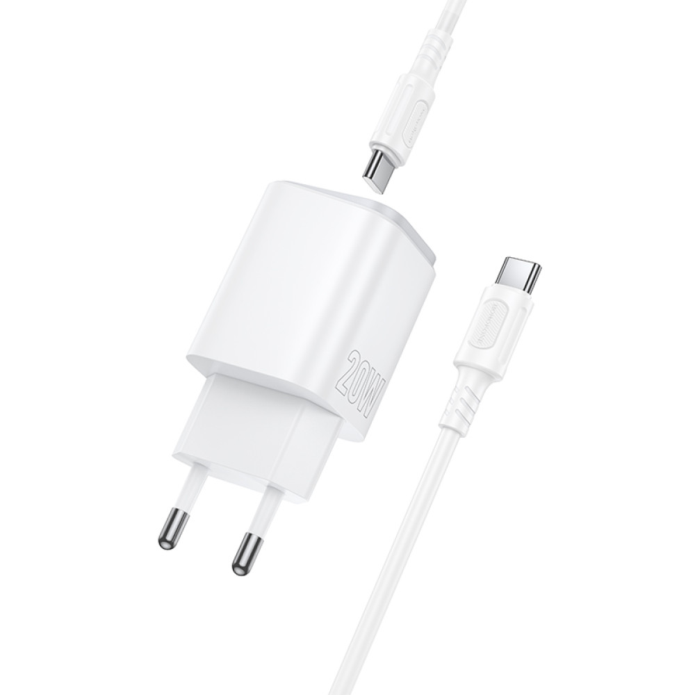 Мережевий зарядний пристрій Borofone BAS83A Star PD20W+QC3.0 Type-C to Type-C